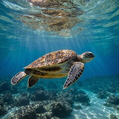 Obraz premium sea turtle swimming