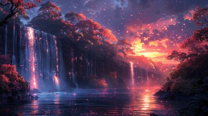 Magical Waterfall Landscape