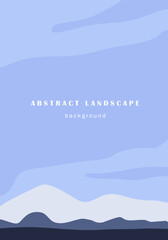 Beautiful landscape, mountains, clear sky. Abstract bright minimalistic background