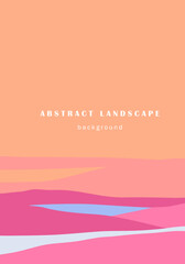 Beautiful landscape, sunset, clear sky. Abstract bright minimalistic background