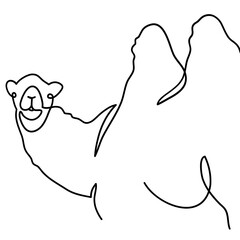Camel Minimalist One Line Art of Sacrificial Animal for Eid Al Adha