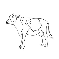 Cow Minimalist One Line Art of Sacrificial Animal for Eid Al Adha