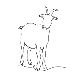 Goat Minimalist One Line Art of Sacrificial Animal for Eid Al Adha