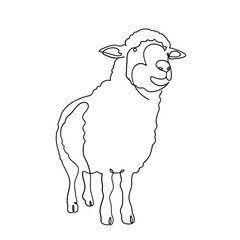 Sheep Minimalist One Line Art of Sacrificial Animal for Eid Al Adha