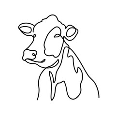 Cow Minimalist One Line Art of Sacrificial Animal for Eid Al Adha