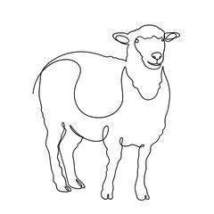 Goat Minimalist One Line Art of Sacrificial Animal for Eid Al Adha