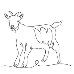 Goat Minimalist One Line Art of Sacrificial Animal for Eid Al Adha
