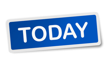 Today square sticker isolated on white