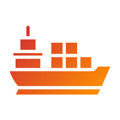 Vector Design Cargo Ship Icon Style