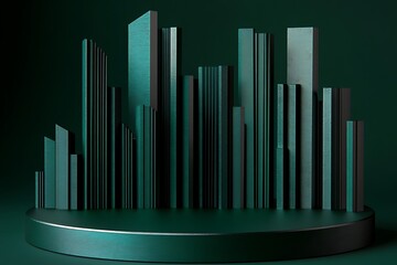 Fototapeta premium Emerald Cityscape - Abstract Architectural Design