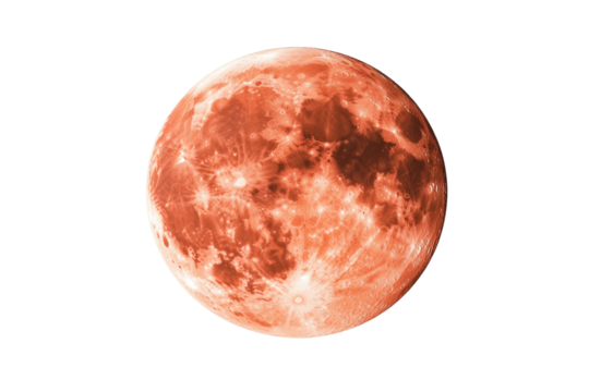 Large red moon in the sky, isolated - Powered by Adobe