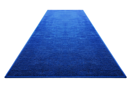 Blue carpet with a white background, isolated