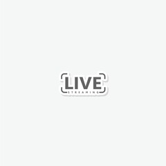 Social media live broadcast icon streaming video online sticker isolated on gray background