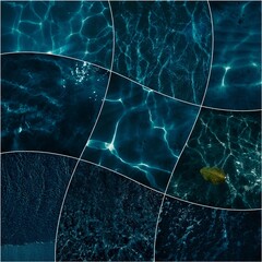collage of dark seawater