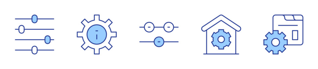 controls, settings, gear. Settings Icon vector illustration. Line Duotone style. Editable stroke