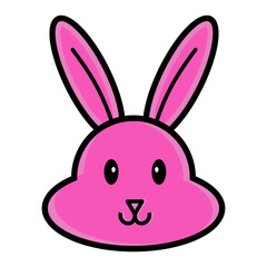 Pink cartoon rabbit bunny face