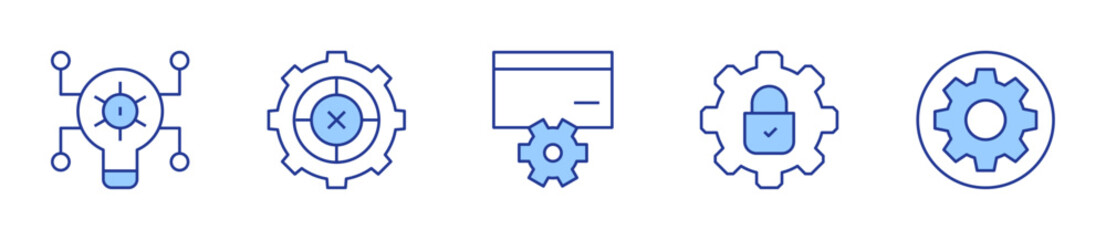 idea, setting, settings. Settings Icon vector illustration. Line Duotone style. Editable stroke