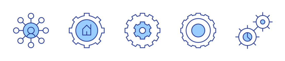 multitasking, smarthome, setting, settings. Settings Icon vector illustration. Line Duotone style. Editable stroke