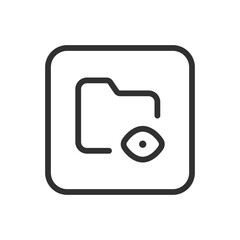Obraz premium Folder Eye Icon - Modern Simple Flat Vector for Web and Mobile