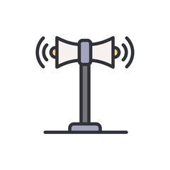 Announcement colored icons, minimalist vector illustration ,simple transparent graphic element .Isolated on white background