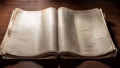 Unfolded newspaper from the early 20th century – with blank columns for text insertion