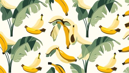 Tropical Banana Leaf Pattern: A Vibrant Summer Design