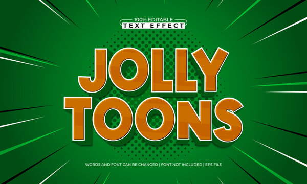 jolly toons editable text effect with a play game and kids text style