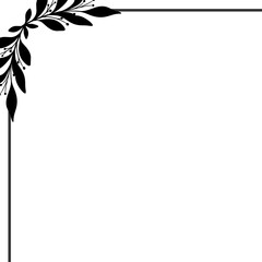 Obraz premium Minimalist Floral Corner Frame Vector Illustration