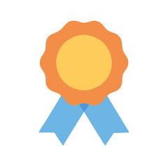 Flat Award Ribbon Badge Icon – Achievement Symbol