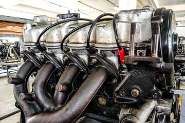 Diesel engine during service repair by a qualified mechanic