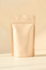 A blank white paper bag, an isolated packaging object, sits empty on a white background, a template for retail or product packing