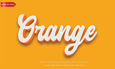 Orange text effect 3d style