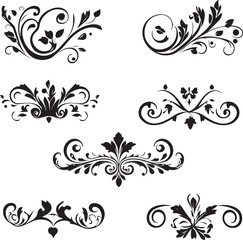 Decorative Ribbon Collection vector silhouette