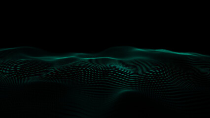 Technological design of network connection. Abstract background with intertwined dots and lines. 3D rendering.