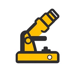 Fototapeta premium Microscope Icon in Yellow and Black for Science and Education