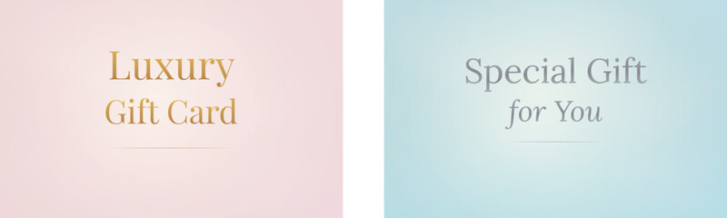 Luxury Gift Card or Elegant Voucher with Soft Pastel Gradient Background in Pink and Blue Digital Template