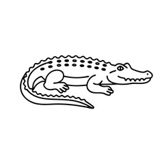 Naklejka premium Alligator animal line art flat vector illustration