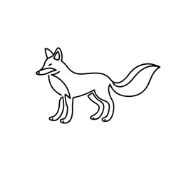 Fototapeta premium Fox animal line art flat vector illustration.