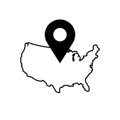 United States Of America Outline Map Share Location