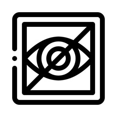 Crossed eye line icon