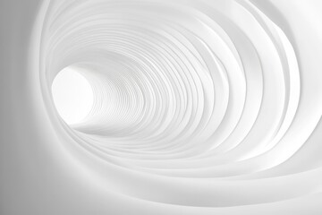Obraz premium Abstract white tunnel with flowing forms creating a sense of depth and infinity