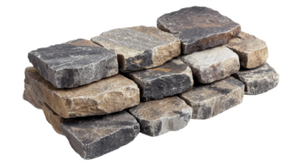 Stacked Stone Blocks: A Textural Symphony of Natural Elements for Graphic Design, Construction, and Decorative Projects, Offering a Rough and Solid Backdrop