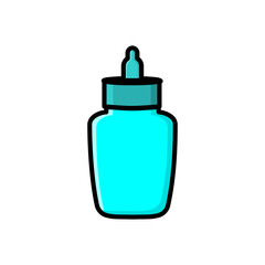 Illustration of a blue baby bottle