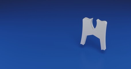 Isolated realistic white women's jacket symbol with shadow. Located on the right side of the scene. 3d illustration on transparent background