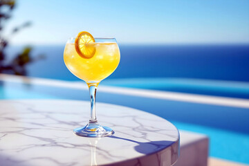 Cocktail exotique en bord de piscine