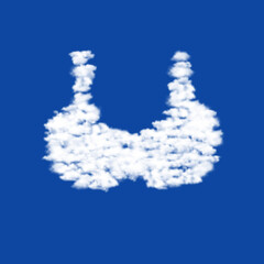 Clouds in the shape of a bra symbol on a transparent background. A symbol consisting of clouds in the center. Illustration on transparent background