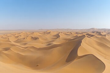 Fototapeta na wymiar Golden Waves of Sand A Serene Aerial View 