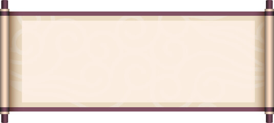 Chinese Traditional Scroll, Elegant Oriental Banner with Classic Patterns, suitable for various Oriental and Chinese-style designs, as well as festivals and celebrations.