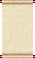 Chinese Traditional Scroll, Elegant Oriental Banner with Classic Patterns, suitable for various Oriental and Chinese-style designs, as well as festivals and celebrations.