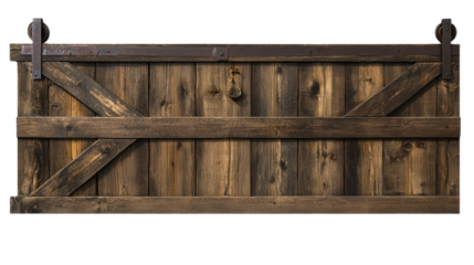 Rustic Charm: A Vintage Wooden Barn Door with Timeless Texture & Grain, a Rustic Piece of Farmhouse History, Perfect for Backgrounds & Wall Decor